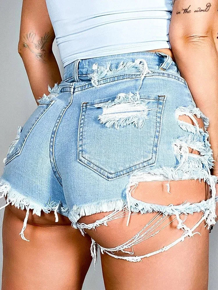Sexy Ripped Denim Shorts