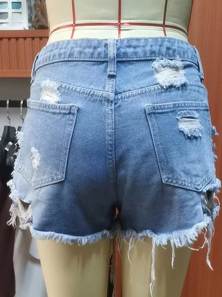 Sexy Ripped Denim Shorts