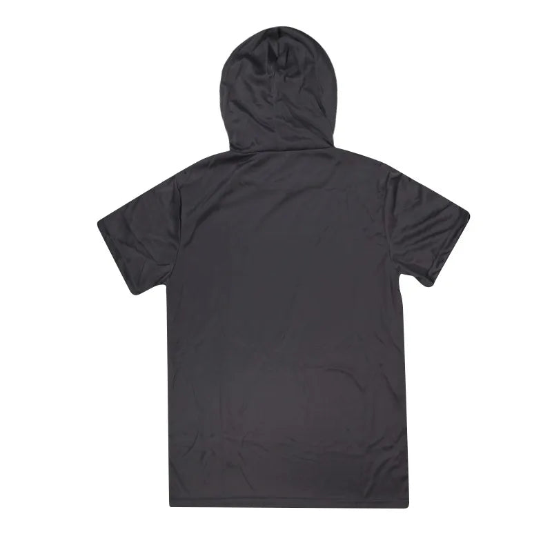 Men's Short Sleeve Gym Hoodie With Mask