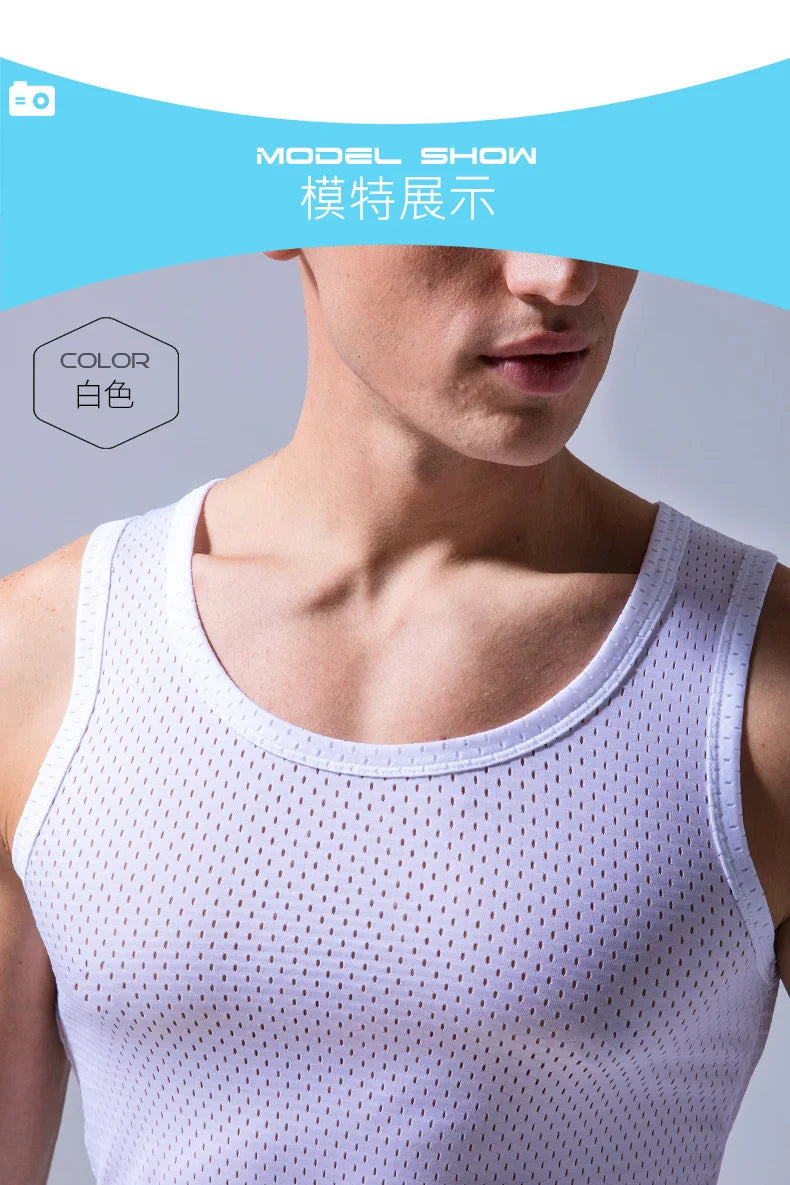 Men’s Sleeveless Mesh Top