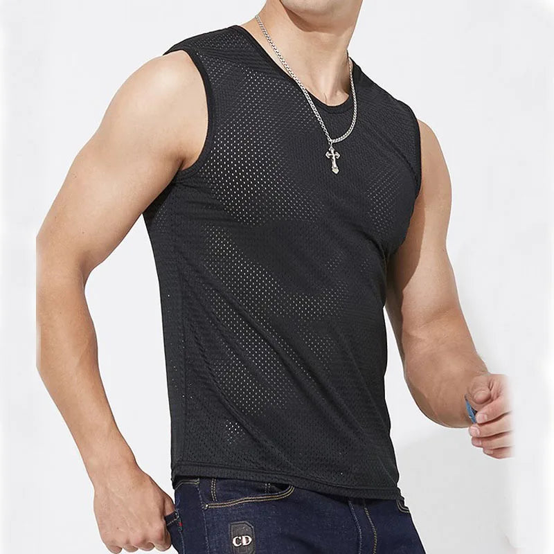Men’s Sleeveless Mesh Top