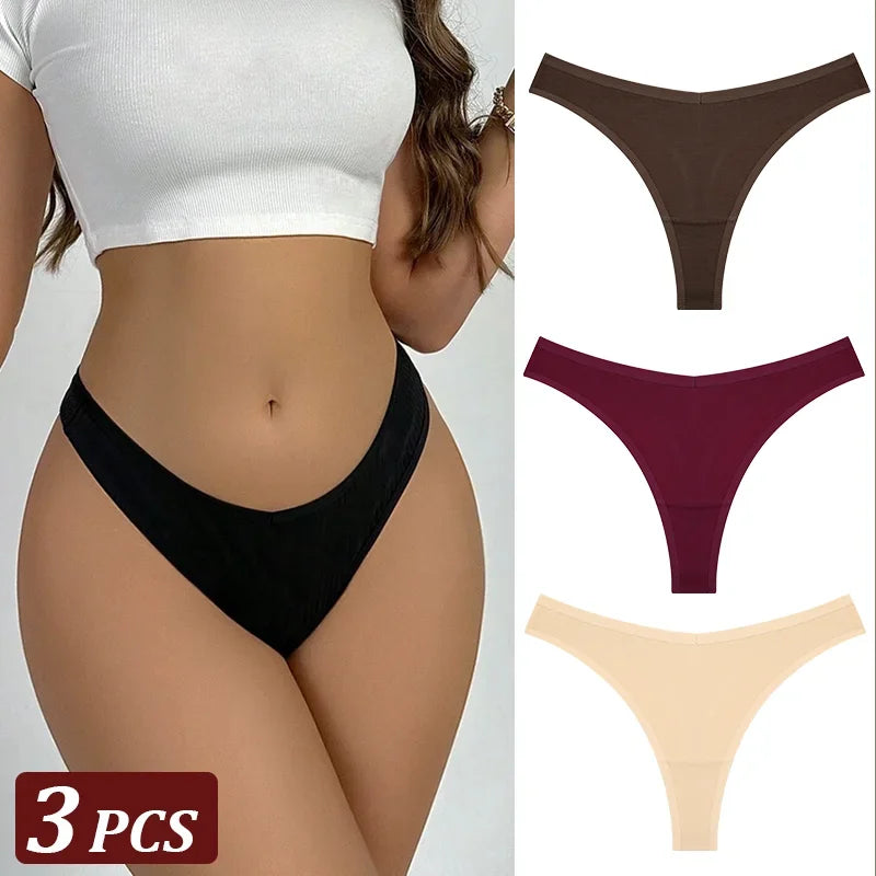 3Pcs/Set Seamless Thong Cotton