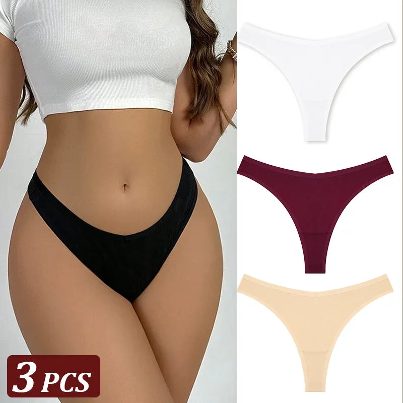3Pcs/Set Seamless Thong Cotton