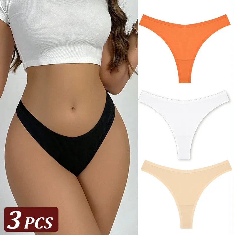 3Pcs/Set Seamless Thong Cotton