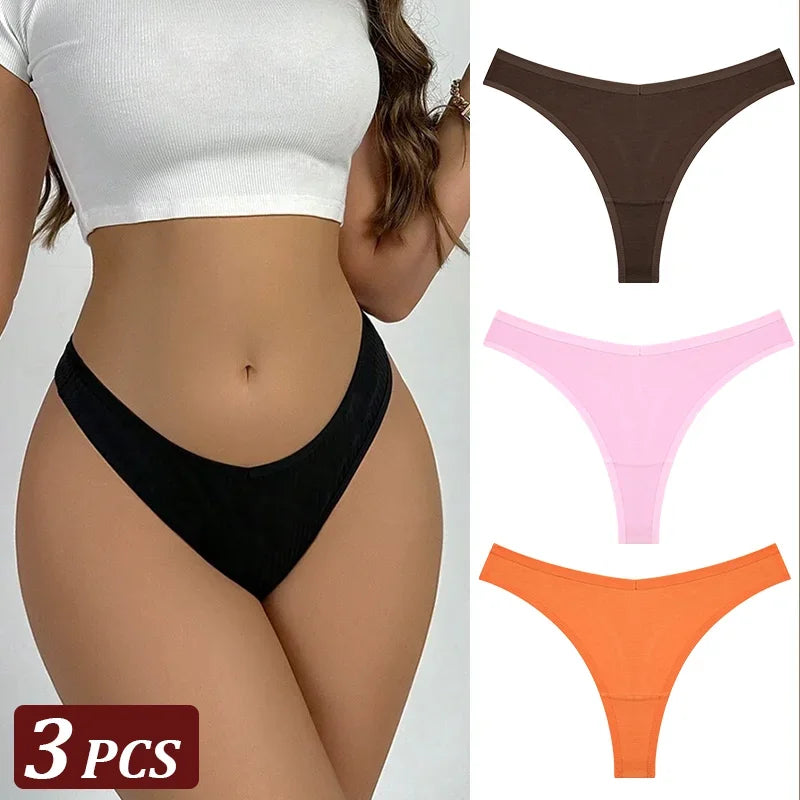 3Pcs/Set Seamless Thong Cotton