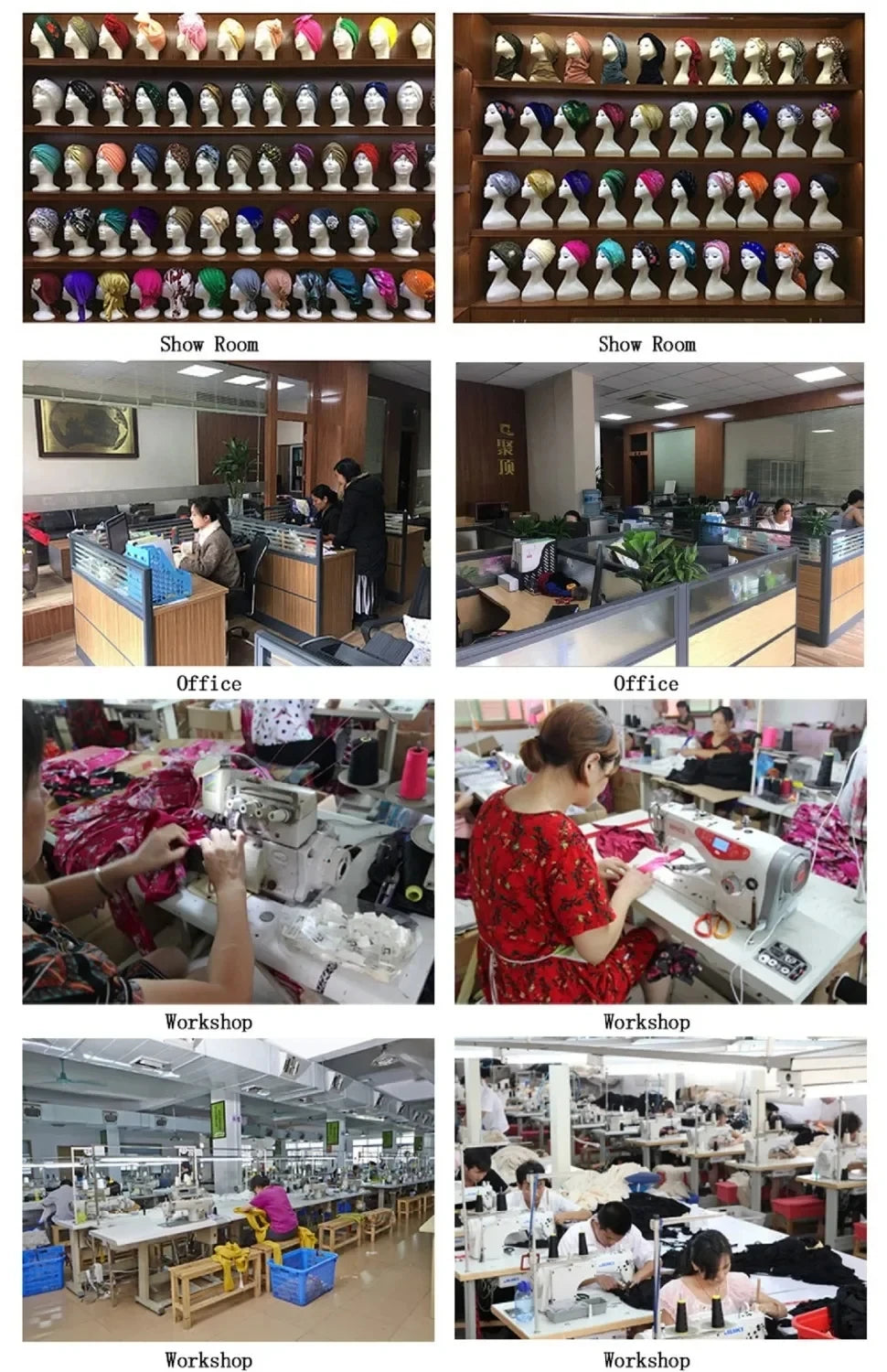 4PCS/LOT Satin Wide Brim Floral Nightcap Bonnet