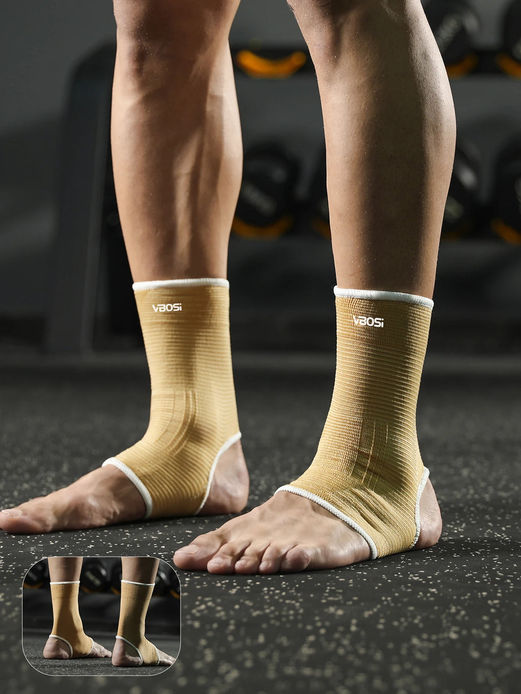 1 par de mangas de soporte de tobillo transpirables elásticas de talla única