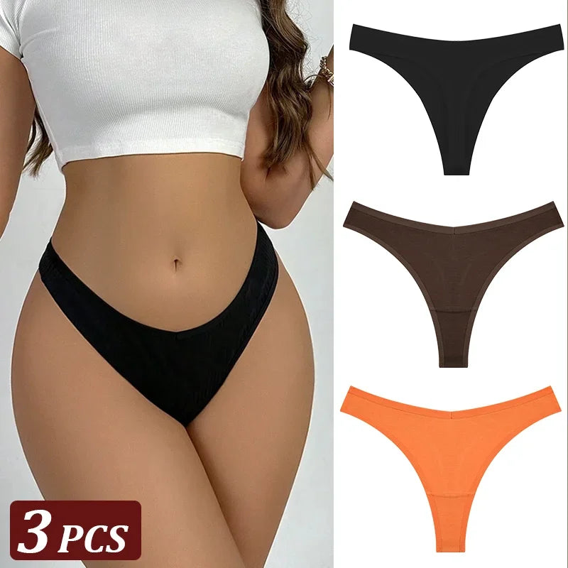 3Pcs/Set Seamless Thong Cotton