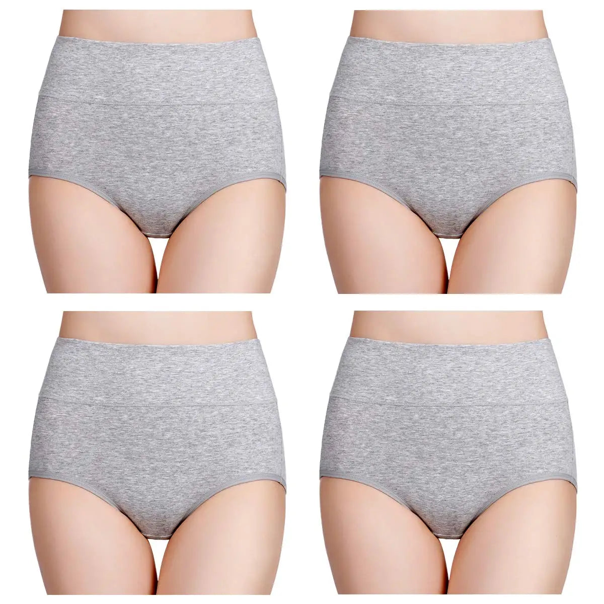 4pcs/pack High Waist Underwear Cotton Panties Women