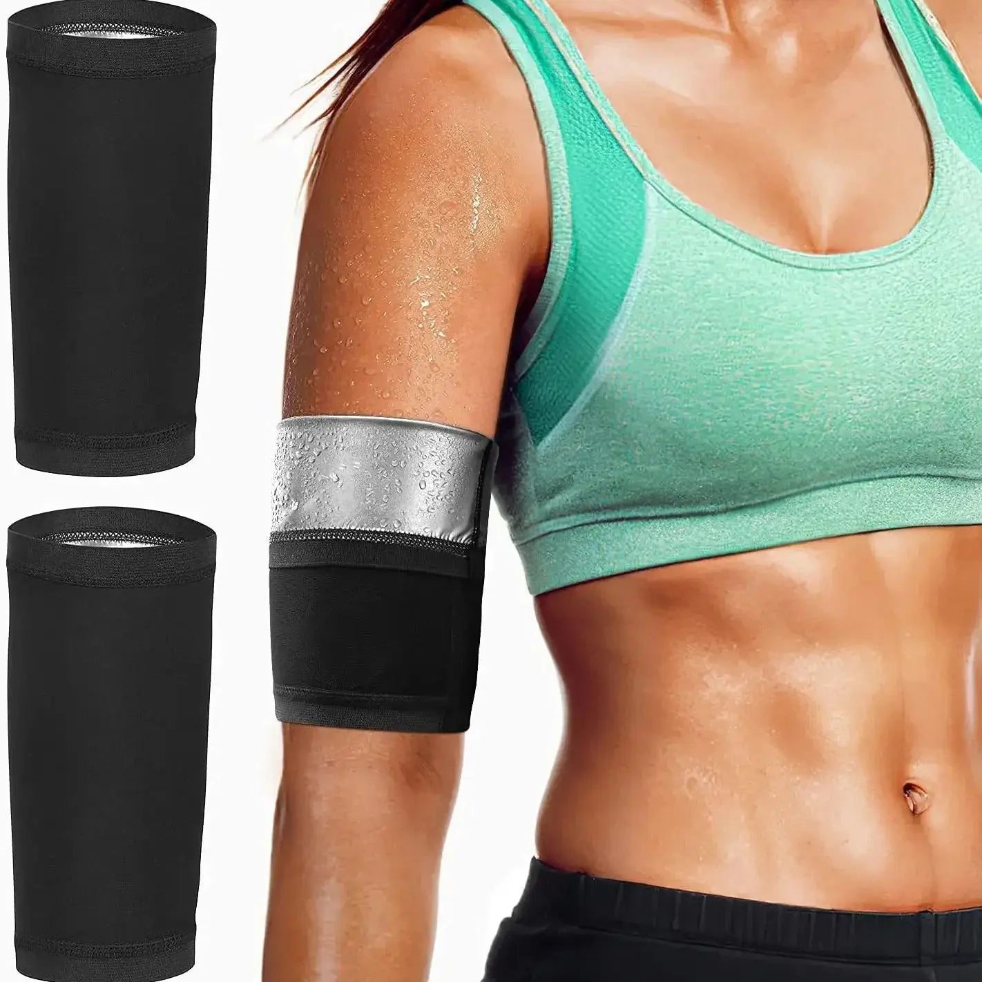 1 Pair Arm Slimming Sweat Bands – Workout Compression Shaper