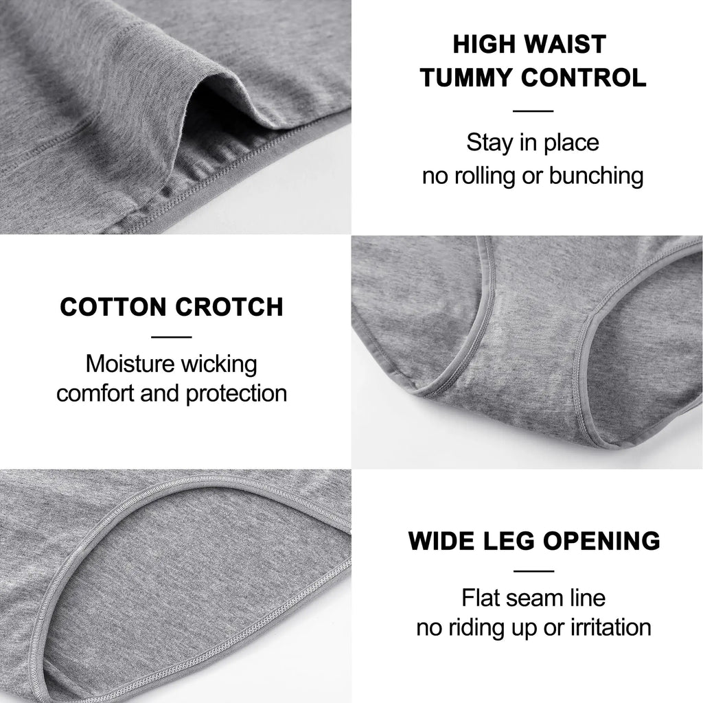 4pcs/pack High Waist Underwear Cotton Panties Women