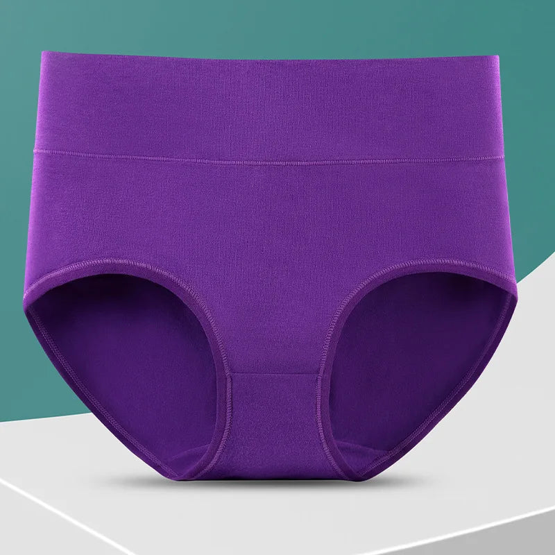 4pcs/pack High Waist Underwear Cotton Panties Women
